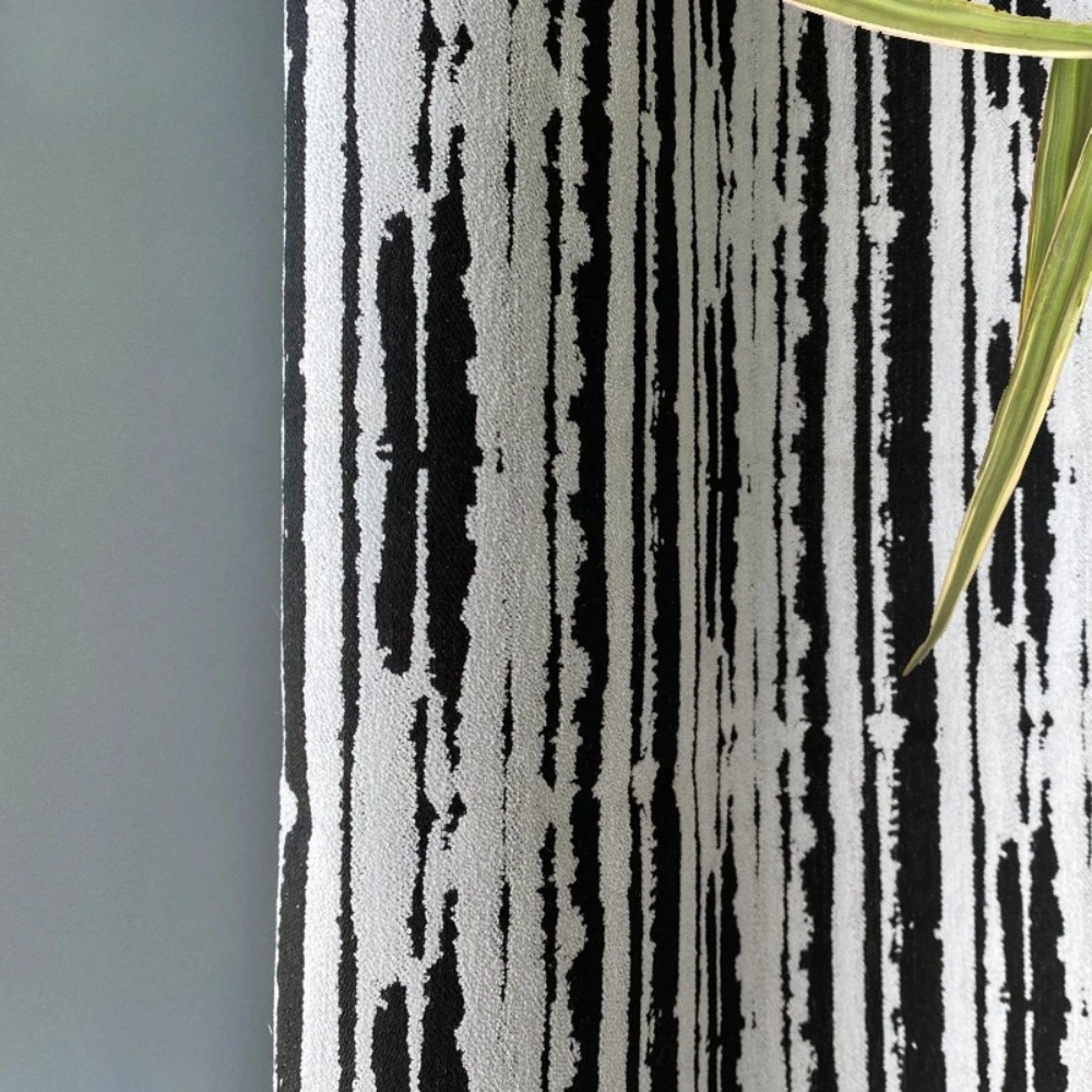 Blackout Curtain Thick - Nordic Jacquard Chenille Black and White