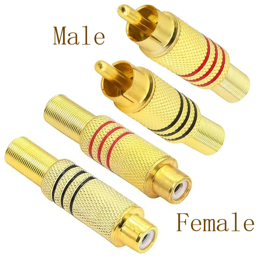 Audio Home Cinema - 4PCS RCA Plug Gold Plated Solder