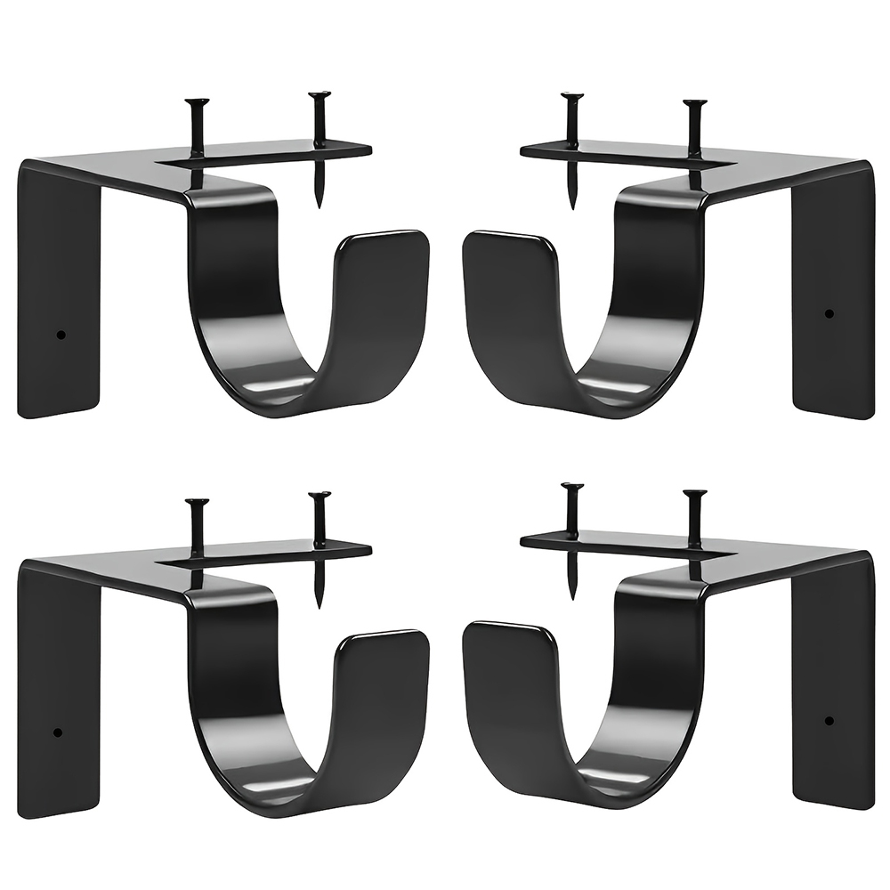 Blackout Curtain Thick - Black Heavy Duty Double Curtain Rod