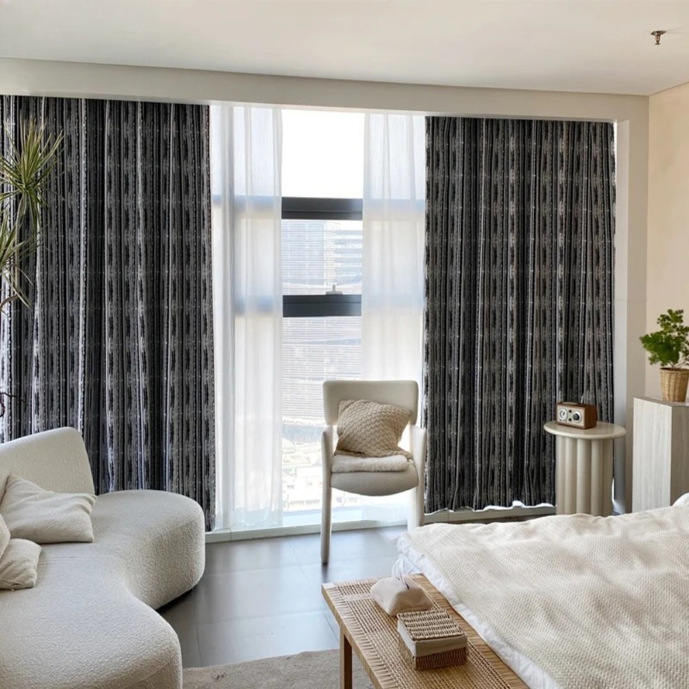 Nordic Jacquard Chenille Black - Blackout Curtain Thick review and price