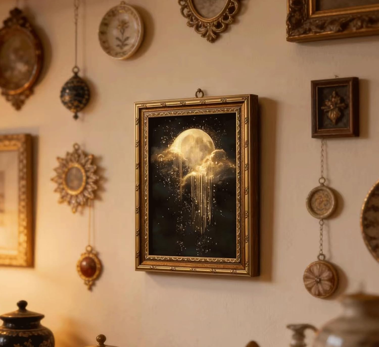 Antique Framed Celestial Canva - Home Cinema Wall Art review and price