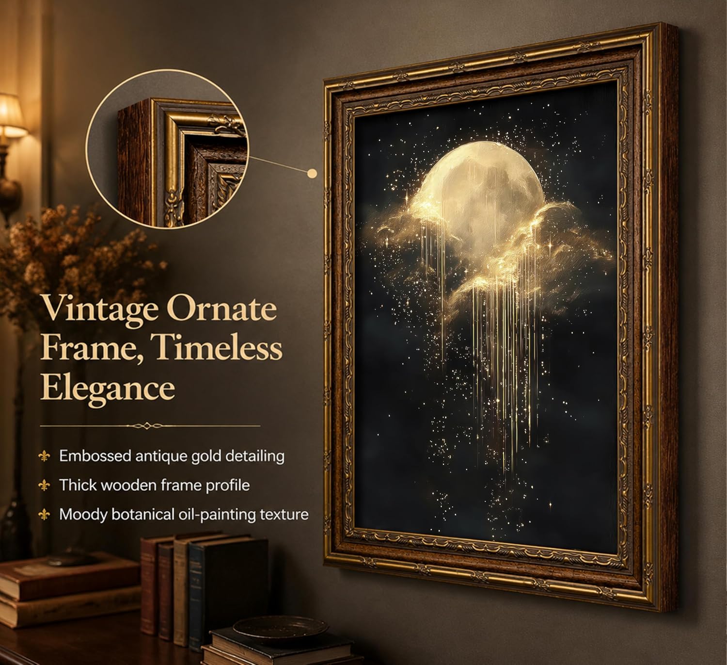 Antique Framed Celestial Canva - Home Cinema Wall Art review and price