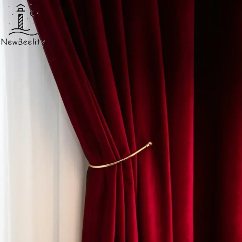 Nordic Modern Burgundy Red Lux - Blackout Curtain Thick review and price