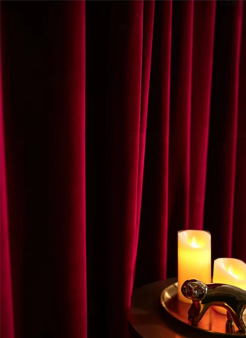Nordic Modern Burgundy Red Lux - Blackout Curtain Thick review and price