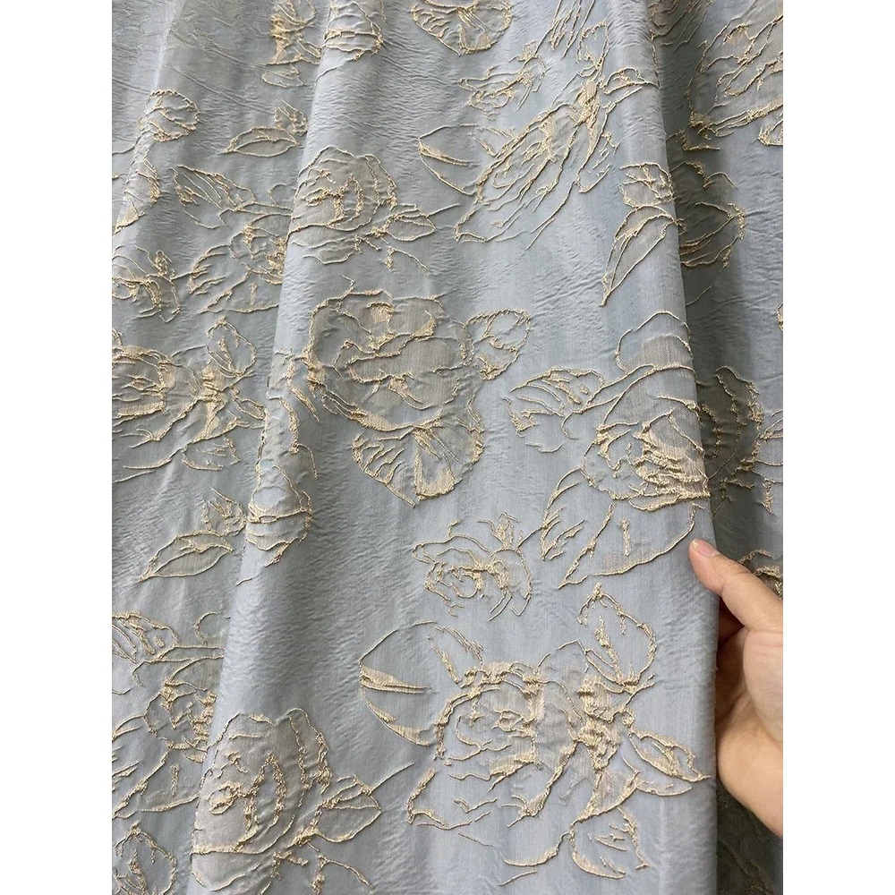 Blue Relief Rose Jacquard Blac - Blackout Curtain Thick review and price
