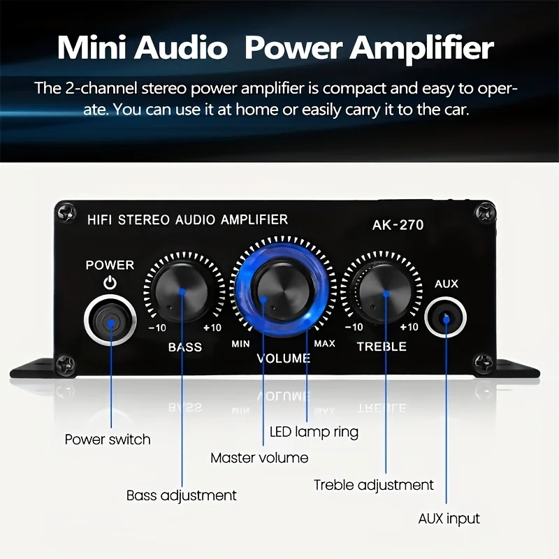 AK-270 400W Mini Power Amplifi - Audio Home Cinema review and price