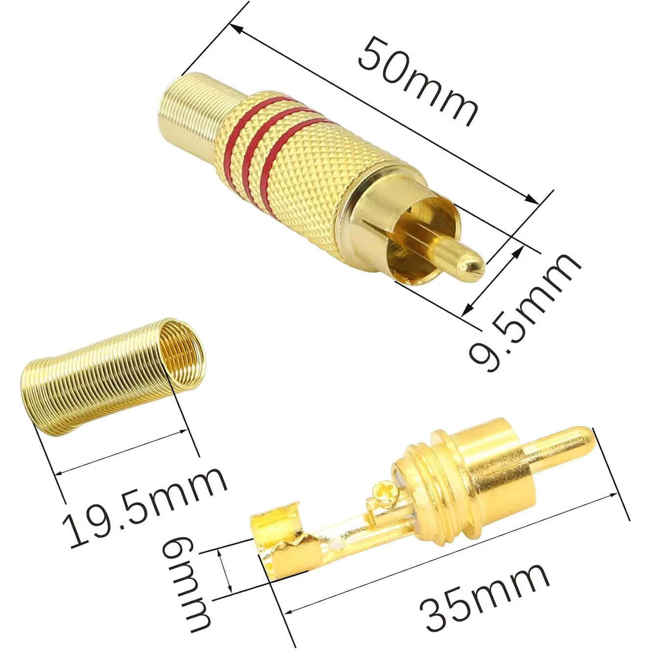 4PCS RCA Plug Gold Plated Sold - Audio Home Cinema review and price