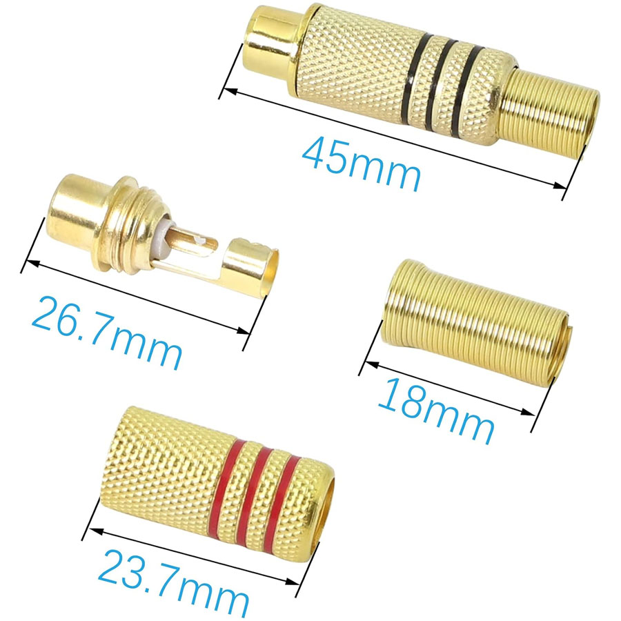 4PCS RCA Plug Gold Plated Sold - Audio Home Cinema review and price