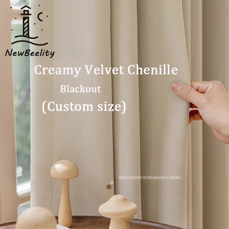 Cream Velvet Chenille Blackout - Blackout Curtain Thick review and price