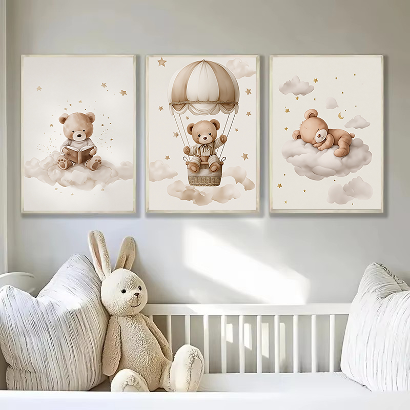 3pcs/set Bohemian Teddy Bear A - Home Cinema Wall Art review and price